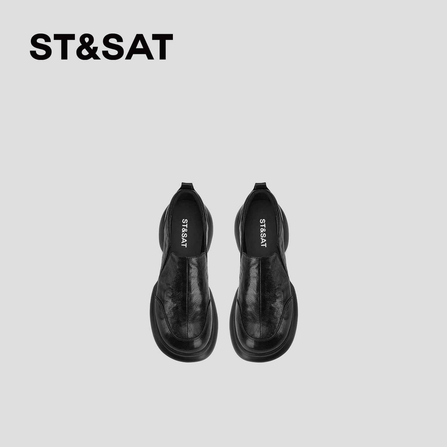 星期六2026春季新款厚底乐福鞋女真皮一脚蹬圆头深口单鞋轻便增高,淘宝优惠券,粉丝福利购,淘宝优惠卷