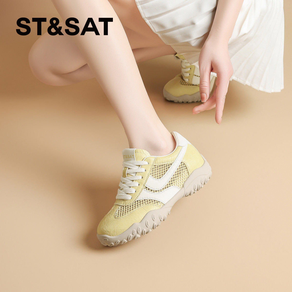 星期六爆款网面德训鞋女鞋子2025新款夏季舒适软底透气阿甘运动鞋