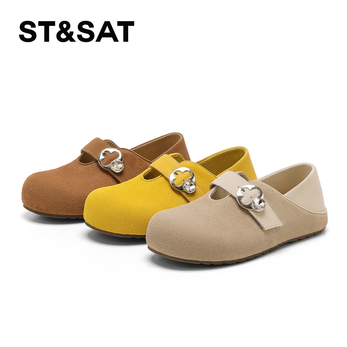 星期六搭扣勃肯单鞋女2026春季新款软底百搭不累脚防滑平底休闲鞋,淘宝优惠券,粉丝福利购,淘宝优惠卷