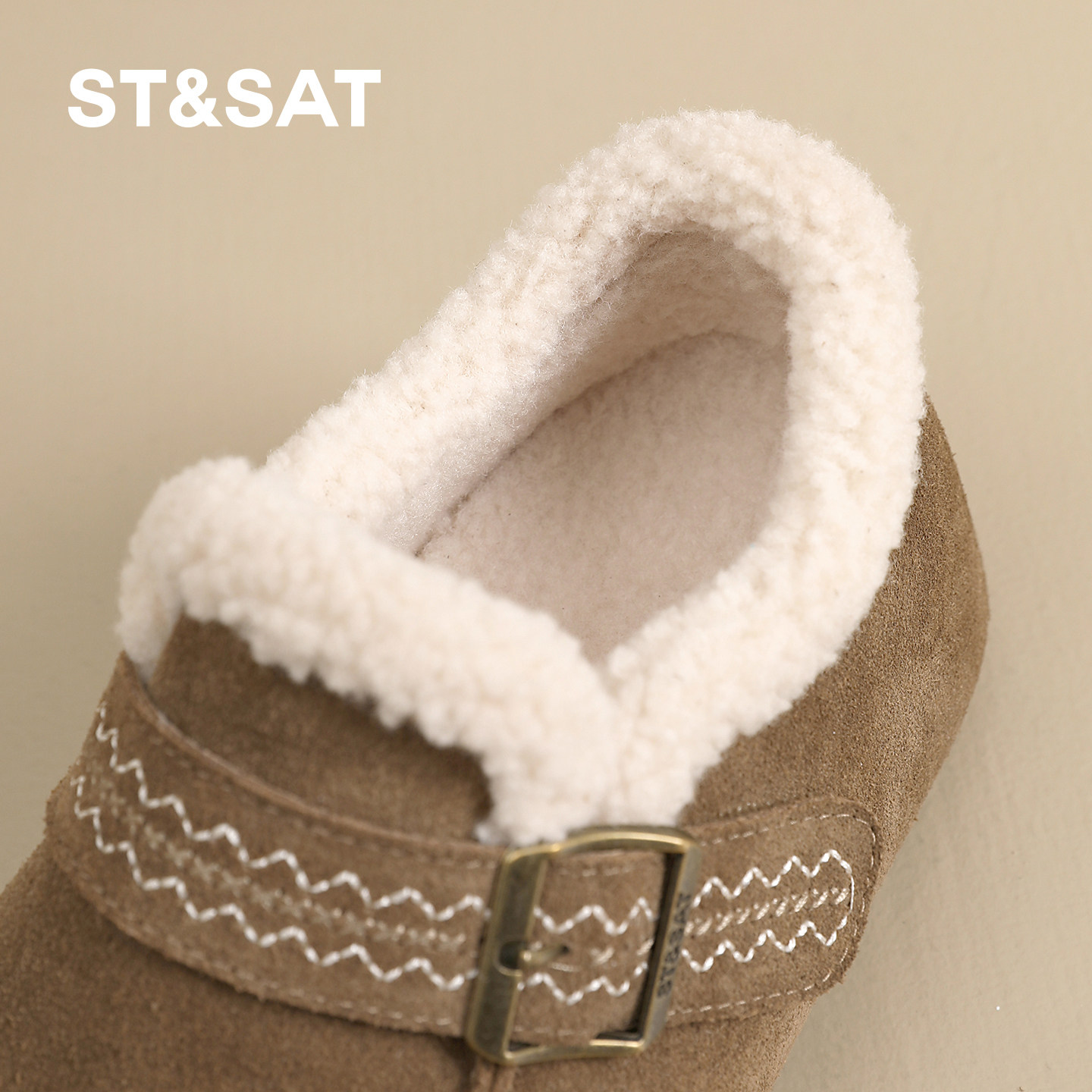 星期六内增高勃肯鞋女款冬季加绒保暖真皮雪地靴显脚小百搭毛毛鞋,淘宝优惠券,粉丝福利购,淘宝优惠卷