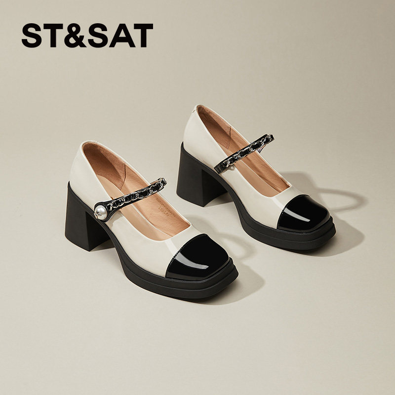 星期六小香风法式玛丽珍鞋女新款百搭小皮鞋女粗跟单鞋高跟鞋,淘宝优惠券,粉丝福利购,淘宝优惠卷