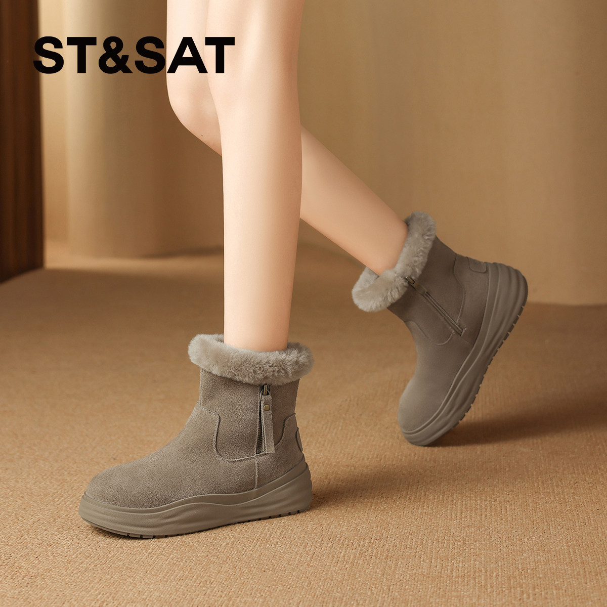 88VIP���콵��������� ��Ƥ��ëëȦ���ѩ��ѥŮ ���ޱ�ů��Ь ��ѥ�� 210.63Ԫ(����ȯ)