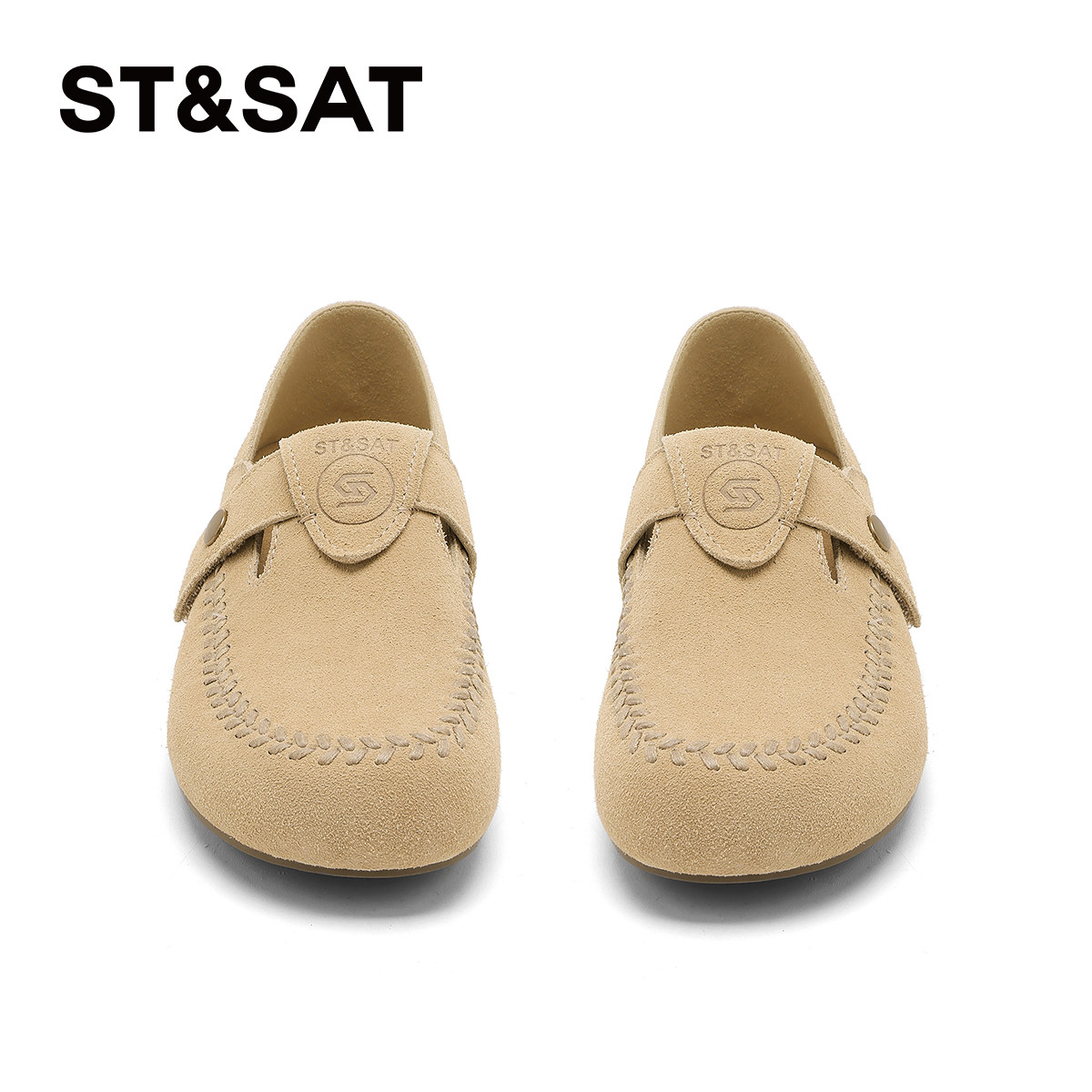 星期六平底勃肯鞋女2026春季新款杏色软底全包舒适一脚蹬休闲单鞋,淘宝优惠券,粉丝福利购,淘宝优惠卷