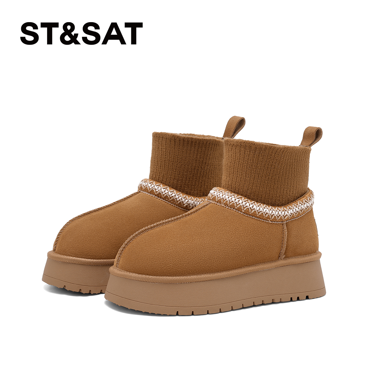 星期六爆款加绒雪地靴2025冬新款保暖女靴东北棉鞋毛毛鞋【直】 - 图1