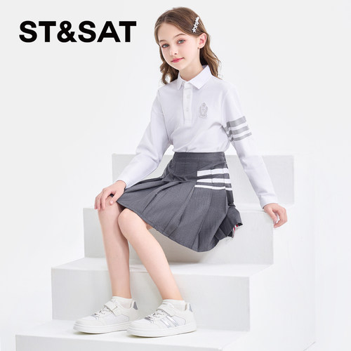 星期六童鞋儿童运动鞋新款春季童鞋女童网面小白鞋中大童休闲板鞋 - 图0