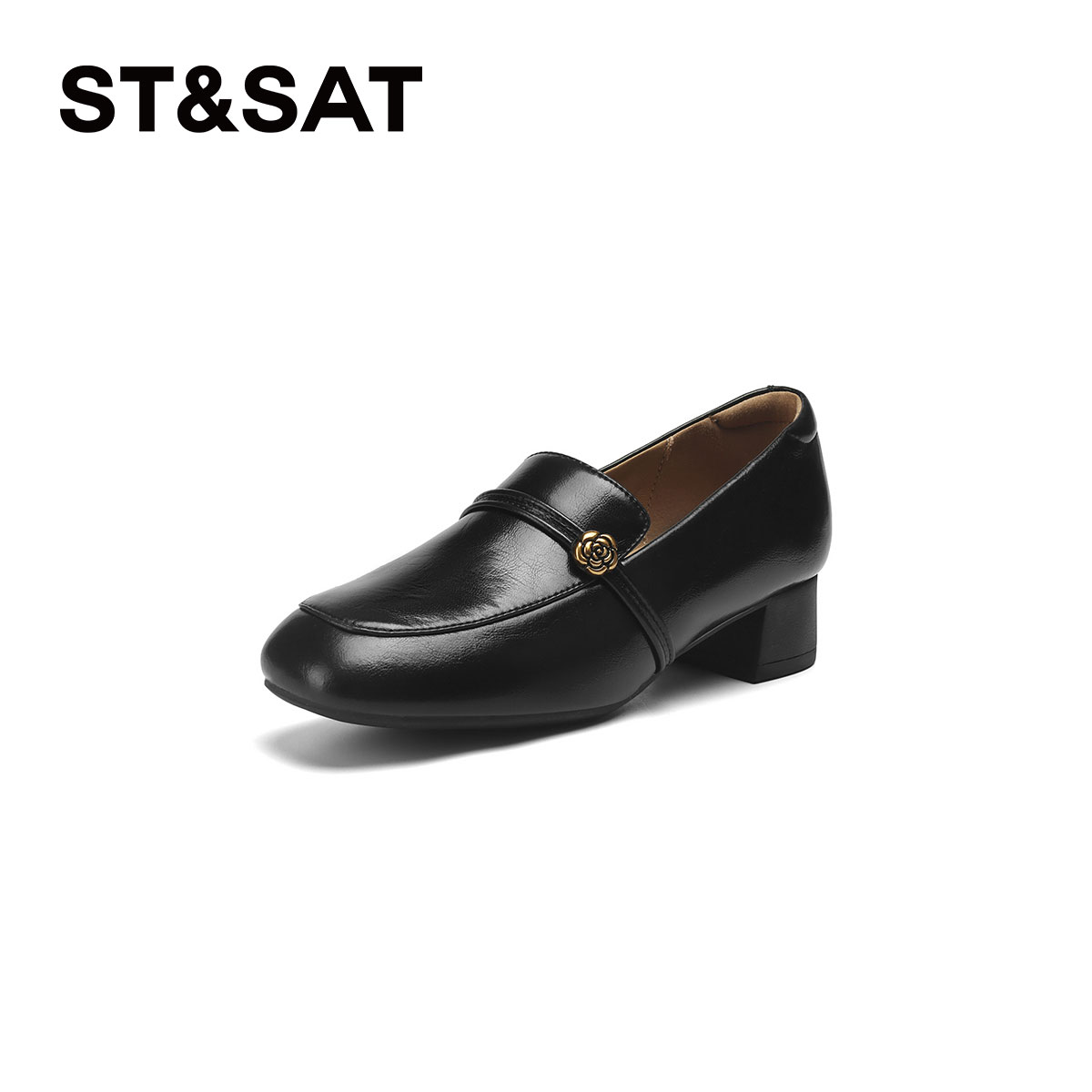 星期六英伦风粗跟乐福鞋女2025秋季新款复古软底小皮鞋子通勤