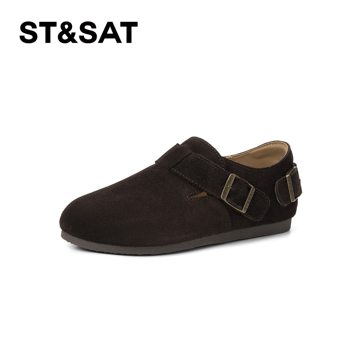 星期六复古真皮软底勃肯鞋女2025新款秋冬不累脚一脚蹬豆豆鞋单鞋,淘宝优惠券,粉丝福利购,淘宝优惠卷