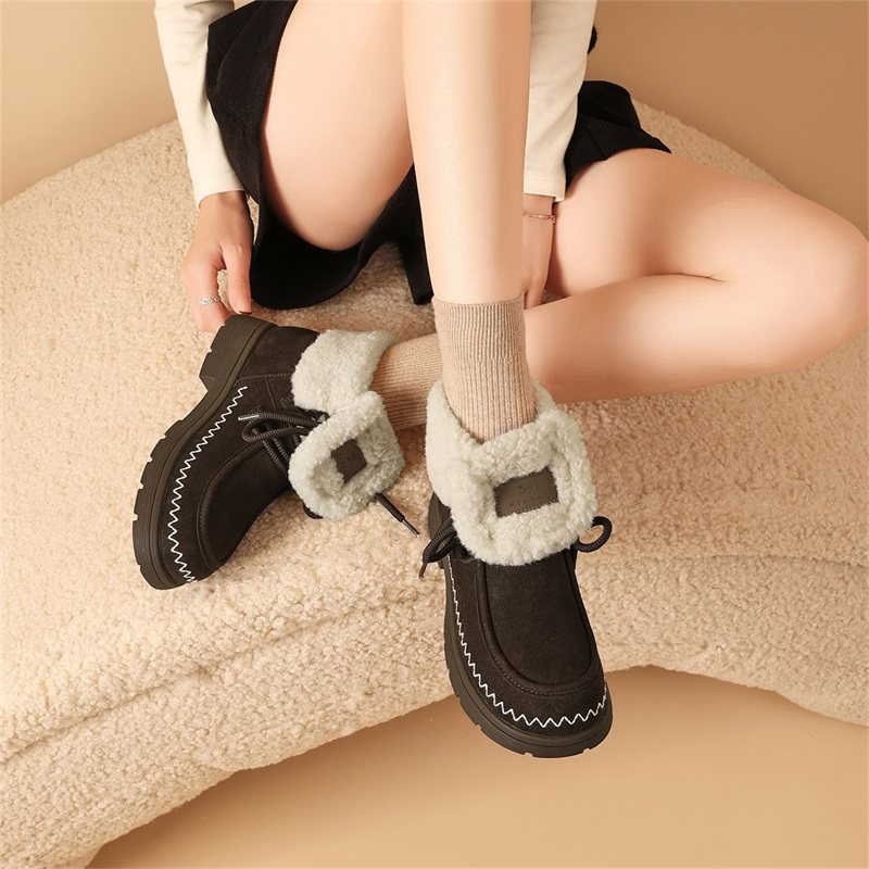 星期六复古高帮棉鞋女2025冬新款厚底加绒防滑保暖雪地靴粗跟短靴,淘宝优惠券,粉丝福利购,淘宝优惠卷