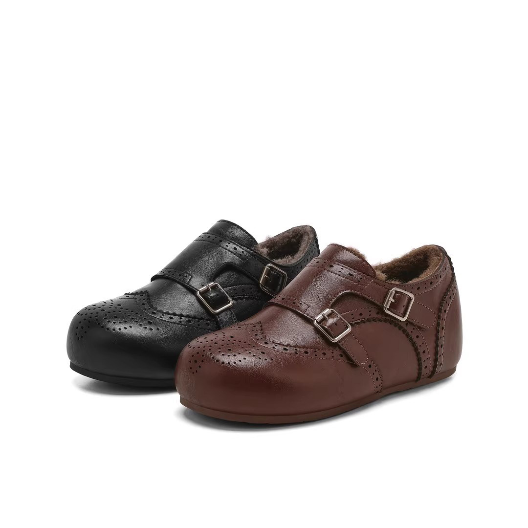 星期六加绒勃肯鞋女2025冬季新款平底复古塔扣保暖小皮鞋乐福鞋女,淘宝优惠券,粉丝福利购,淘宝优惠卷