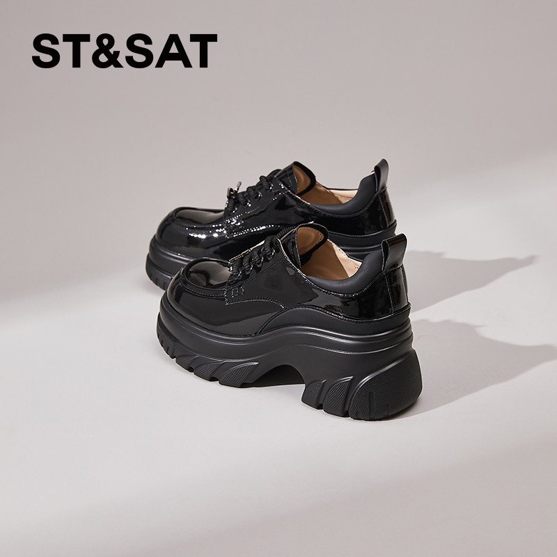 星期六厚底乐福鞋女2026新款春季真皮透气英伦风小皮鞋增高单鞋女,淘宝优惠券,粉丝福利购,淘宝优惠卷