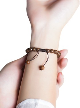 谭木匠正品天然金丝檀佛珠手串老料沉水和田玉手链檀香木楠男女