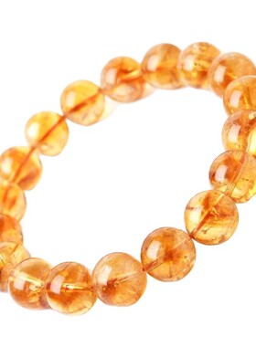 天然黄水晶手链女男巴西暴力黄塔晶黄色串珠水晶招财转运手串