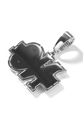 小众设计字母嘻哈项链微镶锆石时尚个性男女通用潮牌吊坠配麻花