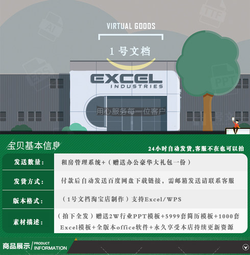 租房管理系统房东公寓管理表格系统 租客水电收租租金利润统计 - 图0