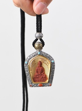 镜星辰 S925纯银吊坠复古做旧工艺立体十二生肖龙中国风士项链坠