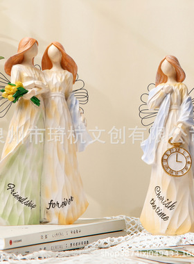 跨境新品亲情系列仿木刻工艺树脂家居桌面摆件装饰父亲母亲节礼物