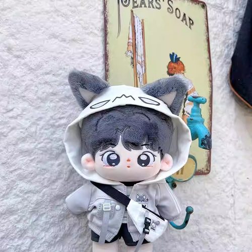 20cm娃衣凶凶狼和呆呆熊套装15cm原创无属性棉花娃娃衣服帅气换装 - 图2