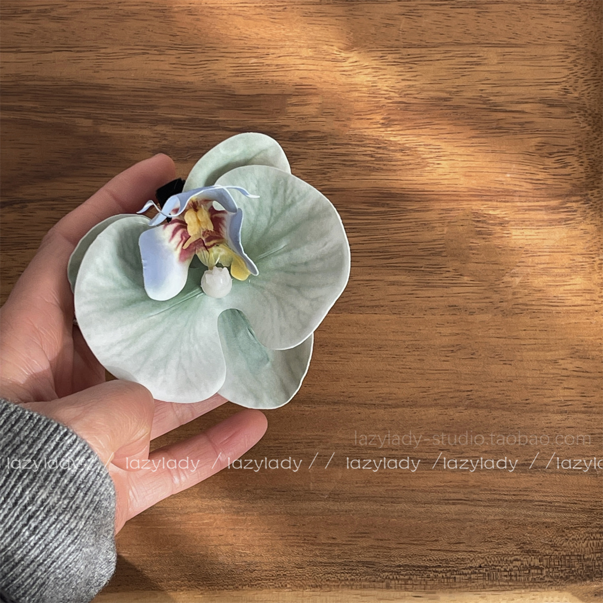 易梦玲同款立体3D花朵鸭嘴夹 蝴蝶兰度假风海边发夹边夹发卡发饰 - 图0