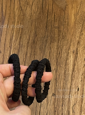 10个黑色基础款橡皮筋头绳简约