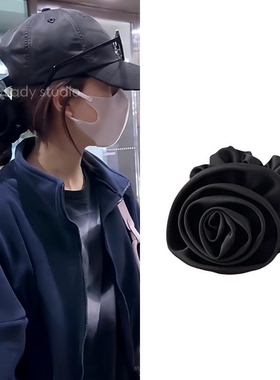 玫瑰花朵明星同款橡皮筋丝质ins