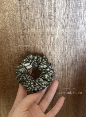 小众精致chic小发圈 棉质晕染印花小头花 日常洋气褶皱发绳