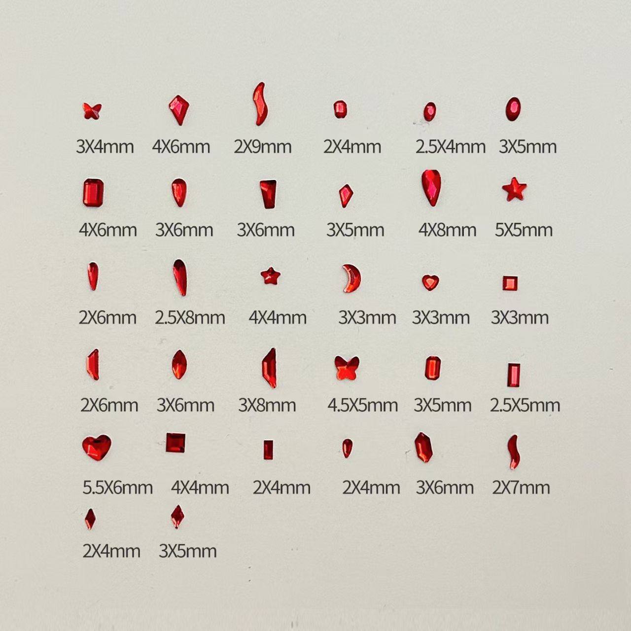 大红色异形平底钻新娘新年美甲爆款DIY水晶玻璃钻小饰品爆闪,淘宝优惠券,粉丝福利购,淘宝优惠卷