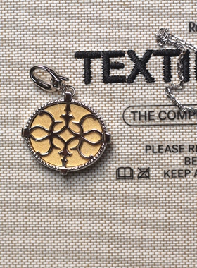 S925通体银亚金色椭圆雄鹰古币吊坠