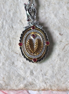 S925纯银白贝玛瑙卡梅奥温莎公主双面戴项链复古宫廷风轻奢毛衣链