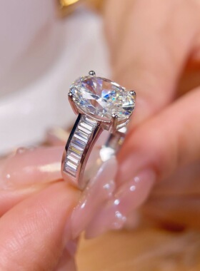 5.7克拉高定钻戒2EX切割培育高碳钻戒指豪华高级感鸽子蛋S925银