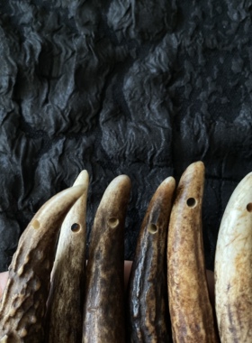 鹿角尖原皮手把件口哨DIY可包邮做吊坠个性节日礼物配饰