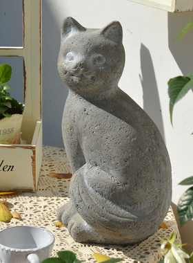 花园造景装饰树脂猫摆件