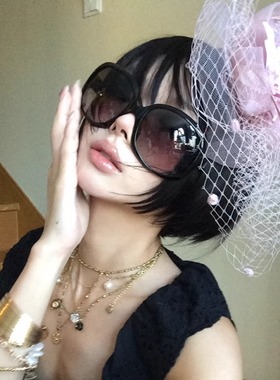 404的店防紫外线墨镜大框椭圆千禧年Y2K遮脸显脸小偏光太阳眼镜女