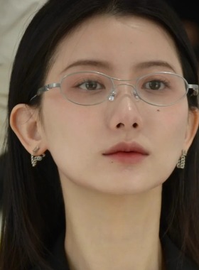 404的店复古椭圆金属眼镜男女