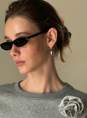 复古网红两色ins欧美朋克街头复古小墨镜女男扁椭圆2025年新男女