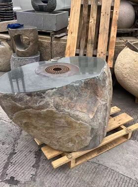 围炉煮茶烤火炉套装家用户外天然石桌石凳庭院花园青石台鹅卵石桌
