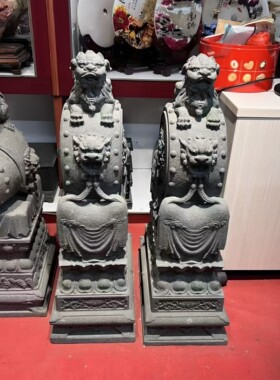 石雕门墩抱鼓石一对门鼓仿古青石石墩门枕石庭院别墅门口石鼓摆件