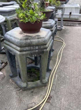 中式传统石雕花盆架八角形花架盆景植物摆放架庭院装饰古典盆景架