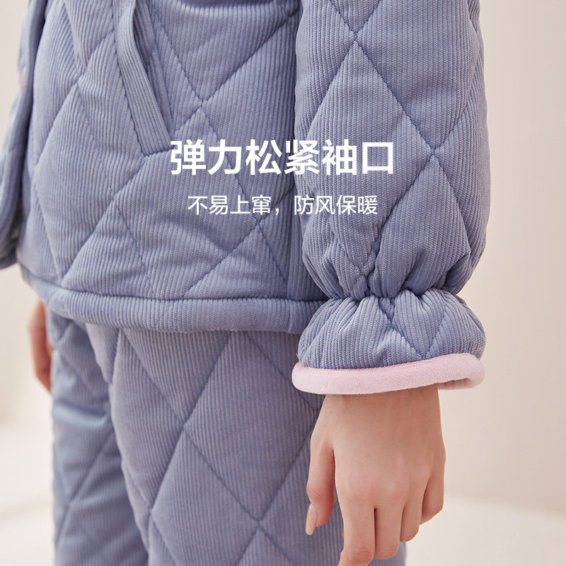 冬款2021年新款冬加厚夹棉男士睡衣 好波睡衣/家居服套装