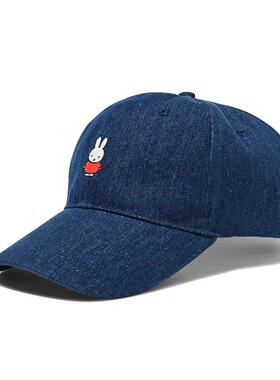 现货荷兰代购Hema米菲Miffy帆布棒球帽鸭舌帽牛仔帽子浅蓝 /深蓝