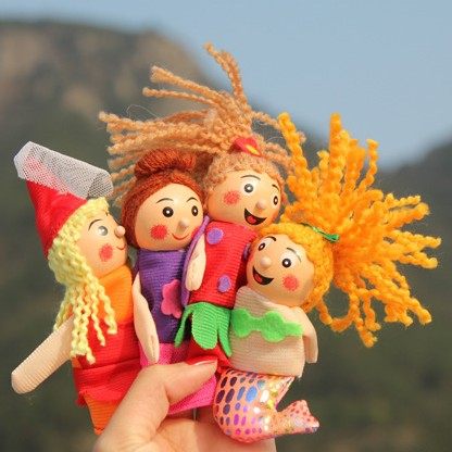 小红帽一家亲动物手指偶 宝宝早教益智玩偶手偶 幼儿园讲故事道具