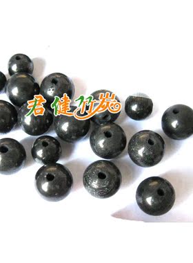 DIY竹炭珠黑色圆珠串珠材料佛珠散珠手链项链挂件黑色防辐射手机