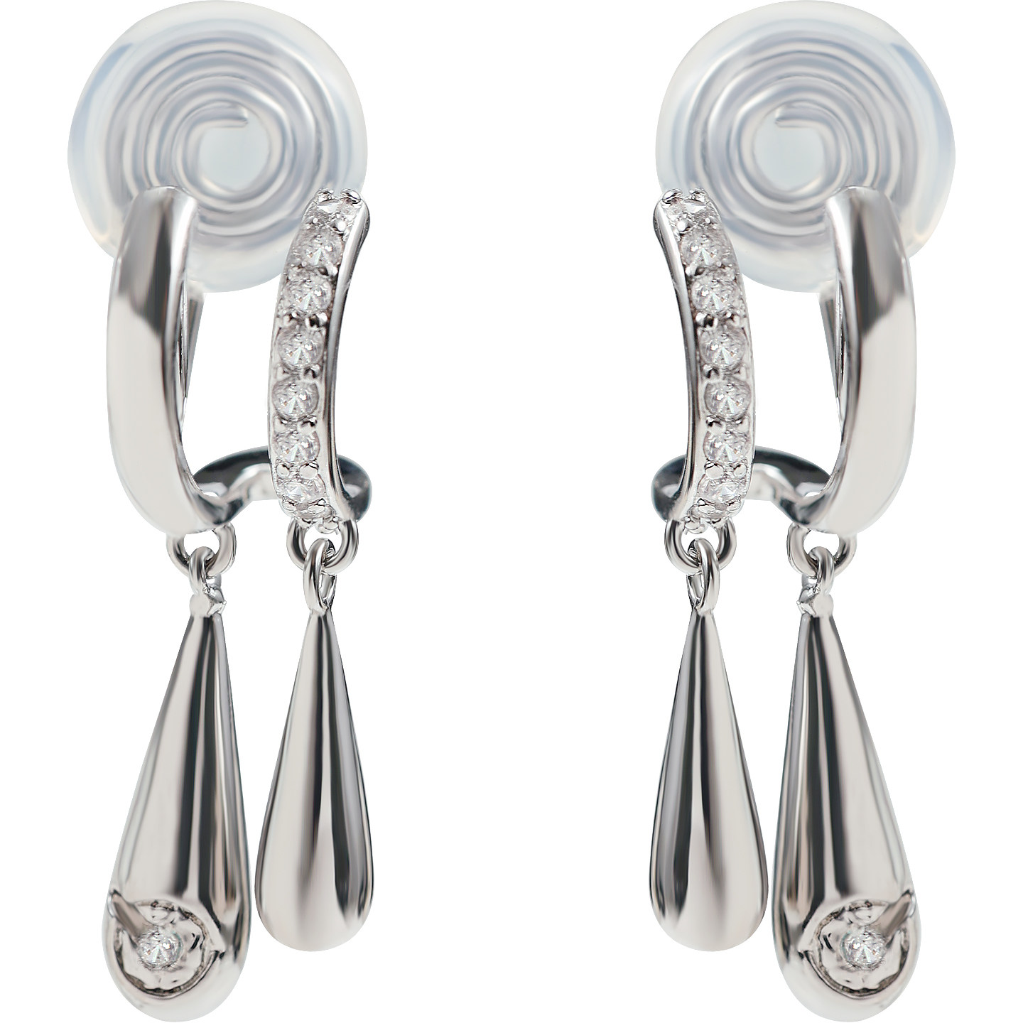 无耳洞气质清冷风微镶闪锆双水滴蚊香盘耳夹个性耳钉时尚女耳饰品,淘宝优惠券,粉丝福利购,淘宝优惠卷