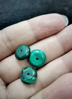 冲量正品纯天然孔雀石算盘珠隔片珠diy穿制手链菩提心意礼品