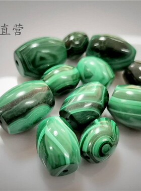 正品纯天然孔雀石桶珠隔片diy配珠散珠手链项链手工水晶宝石鼓珠