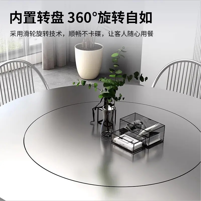 304不锈钢内置转盘圆桌饭店家用吃饭连体可折叠桌流动酒席圆餐桌,淘宝优惠券,粉丝福利购,淘宝优惠卷