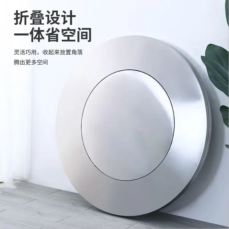 304不锈钢内置转盘圆桌饭店家用吃饭连体可折叠桌流动酒席圆餐桌,淘宝优惠券,粉丝福利购,淘宝优惠卷