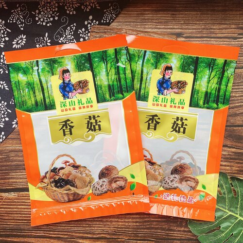 加厚250克500克天然香菇包装袋子野生香菇袋拉链自封袋促销批发 - 图0