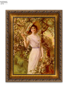 有框手绘油画美欧式美女世界名画