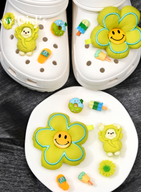 可拆卸菜狗洞洞鞋花适配CROCS