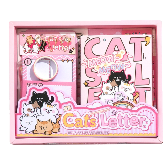 Healing Fragments Warm Mailing Handbook Gift Box Cute Girl Heart Handbook Sticker Tape Material Paper Gift Box